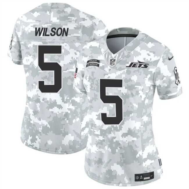 Women%27s New York Jets #5 Garrett Wilson 2024 F.U.S.E Arctic Camo Salute To Service Limited Stitched Jersey Dzhi